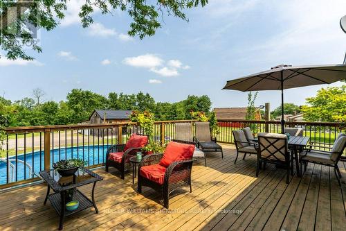 4999 Canborough Road, West Lincoln, ON - Outdoor With Above Ground Pool With Deck Patio Veranda With Exterior