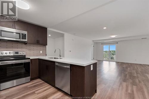 1611 Banwell Unit# 413, Windsor, ON - Indoor Photo Showing Kitchen With Stainless Steel Kitchen With Double Sink With Upgraded Kitchen