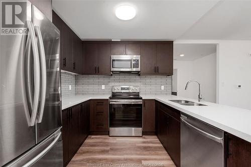 1611 Banwell Unit# 413, Windsor, ON - Indoor Photo Showing Kitchen With Stainless Steel Kitchen With Double Sink With Upgraded Kitchen