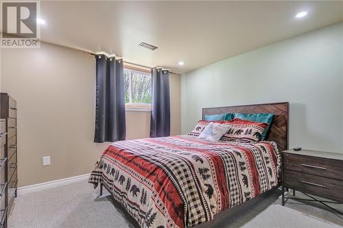 Lower level bedroom with walk in closet and en-suite - 129 Spinnaker Way, Woodlawn, ON - Indoor Photo Showing Bedroom