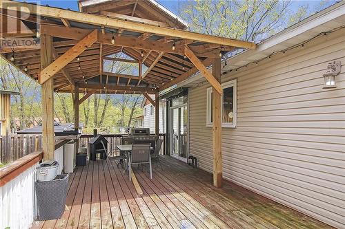 Walk out to your deck and gazebo from the patio door off the dining room for BBQ's and more - 129 Spinnaker Way, Woodlawn, ON - Outdoor With Deck Patio Veranda With Exterior