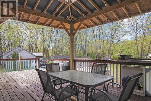 Walk out to your deck and gazebo from the patio door off the dining room for BBQ's and more - 129 Spinnaker Way, Woodlawn, ON - Outdoor With Deck Patio Veranda With Exterior