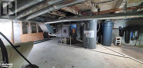 Crawl Space w Furnace and Water Treatment System - 3010 Matchedash Street, Severn, ON - Indoor Photo Showing Basement