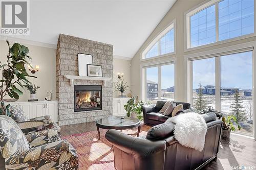 330 Spruce Creek Drive, Edenwold Rm No. 158, SK - Indoor Photo Showing Living Room With Fireplace