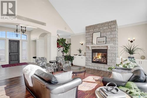 330 Spruce Creek Drive, Edenwold Rm No. 158, SK - Indoor Photo Showing Living Room With Fireplace