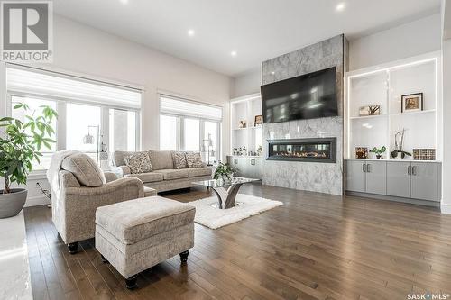 623 Kenaschuk Crescent, Saskatoon, SK - Indoor Photo Showing Living Room With Fireplace