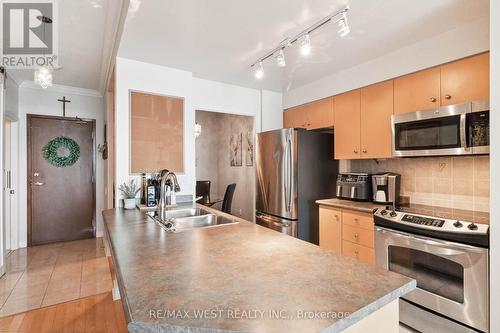 905 - 50 Old Mill Road, Oakville (Old Oakville), ON - Indoor Photo Showing Kitchen With Stainless Steel Kitchen With Double Sink