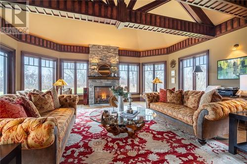 76 Oak Avenue, Hamilton (Dundas), ON - Indoor Photo Showing Living Room With Fireplace