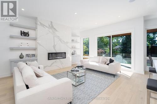 73 Elma Street, Toronto (Mimico), ON - Indoor Photo Showing Living Room With Fireplace