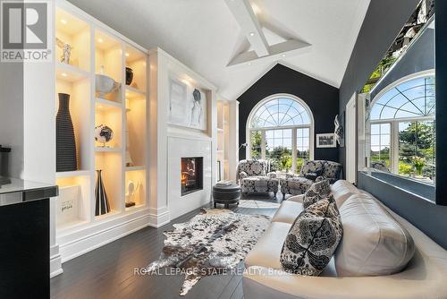 1467 Book Road W, Hamilton, ON - Indoor Photo Showing Living Room With Fireplace