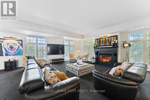 1467 Book Road W, Hamilton (Ancaster), ON - Indoor Photo Showing Living Room With Fireplace