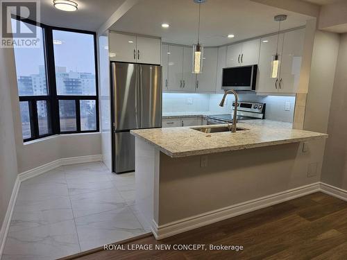 809 - 25 Agnes Street, Mississauga, ON - Indoor Photo Showing Kitchen With Upgraded Kitchen