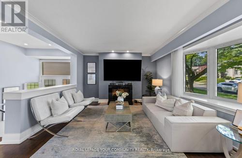 11 Braywin Drive, Toronto, ON - Indoor Photo Showing Living Room With Fireplace