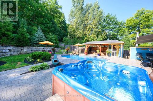 45 Bell Avenue, Grimsby, ON - Outdoor With In Ground Pool With Deck Patio Veranda With Backyard