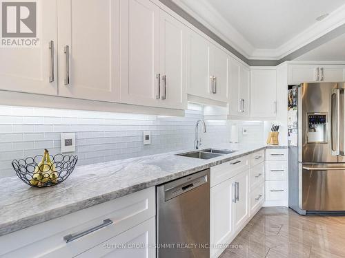 508 - 2285 Lakeshore Boulevard W, Toronto (Mimico), ON - Indoor Photo Showing Kitchen With Stainless Steel Kitchen With Double Sink With Upgraded Kitchen