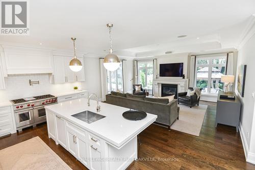 4052 Apple Valley Lane, Burlington (Shoreacres), ON - Indoor Photo Showing Kitchen With Fireplace With Upgraded Kitchen