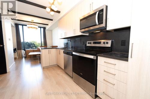 707 - 145 Columbia Street W, Waterloo, ON - Indoor Photo Showing Kitchen With Stainless Steel Kitchen