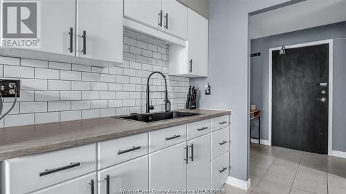 150 Park Street West Unit# 702, Windsor, ON - Indoor Photo Showing Kitchen With Double Sink