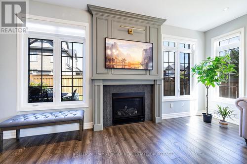 34 Purdy Place, Clarington (Bowmanville), ON - Indoor Photo Showing Living Room With Fireplace