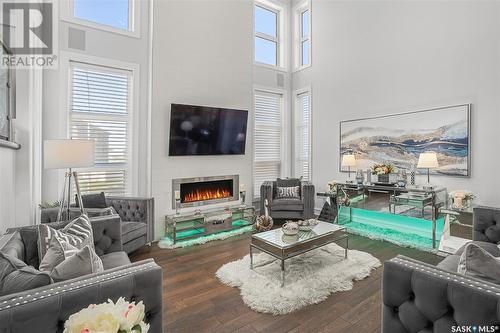 1063 Werschner Way, Saskatoon, SK - Indoor Photo Showing Living Room With Fireplace