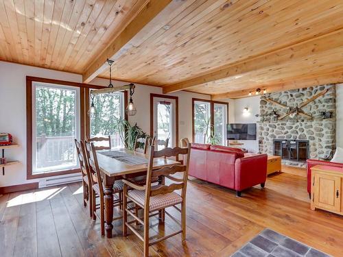 Dining room - 99 Ch. La Chanterelle, Saint-Donat, QC - Indoor Photo Showing Other Room With Fireplace