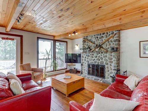 Salon - 99 Ch. La Chanterelle, Saint-Donat, QC - Indoor Photo Showing Living Room With Fireplace