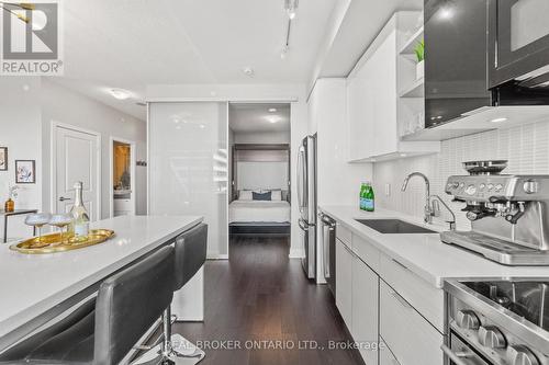 1611 - 33 Shore Breeze Drive, Toronto (Mimico), ON - Indoor Photo Showing Kitchen With Stainless Steel Kitchen With Upgraded Kitchen