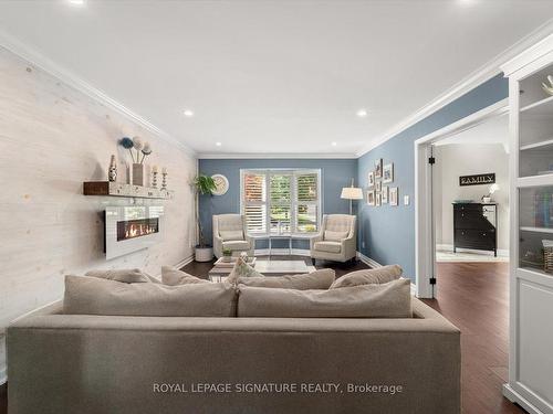 6 Mapleglen Crt, Whitby, ON - Indoor Photo Showing Living Room With Fireplace