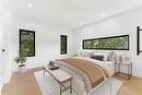 Master bedroom. Shiplap feature walls. (Virtually staged furnishings) - 5427 Anthony Place, Burlington, ON  - Indoor Photo Showing Bedroom 