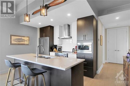 101 Cortile Private Unit#402, Ottawa, ON - Indoor Photo Showing Kitchen With Double Sink With Upgraded Kitchen