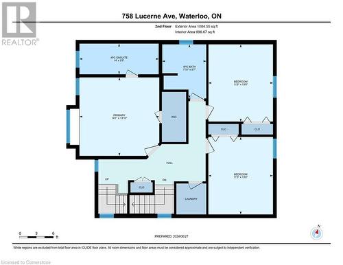 Bedroom level plan - 758 Lucerne Avenue, Waterloo, ON - Other