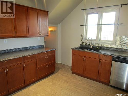 106 2Nd Street W, Lafleche, SK - Indoor Photo Showing Kitchen With Double Sink