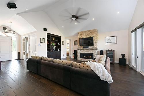 1897 Concession 8 Road W, Hamilton, ON - Indoor Photo Showing Living Room With Fireplace