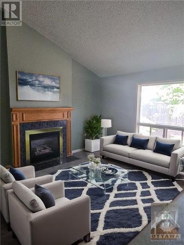 Family room main floor. - 6421 Beausejour Drive, Ottawa, ON - Indoor Photo Showing Living Room With Fireplace