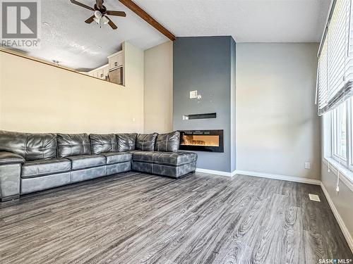 308 Finley Avenue, Cut Knife, SK - Indoor Photo Showing Living Room With Fireplace