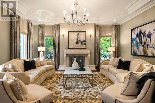 55 Valecrest Drive, Toronto, ON - Indoor Photo Showing Living Room With Fireplace