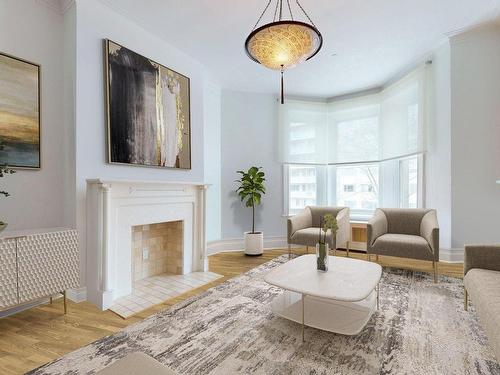 Living room - 231 Av. Clarke, Westmount, QC - Indoor Photo Showing Living Room With Fireplace