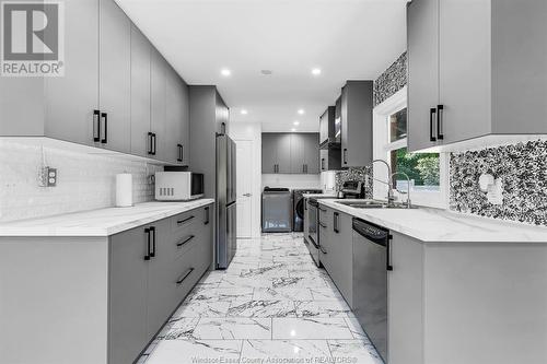 1060 Ducharme Street, Windsor, ON - Indoor Photo Showing Kitchen With Double Sink With Upgraded Kitchen