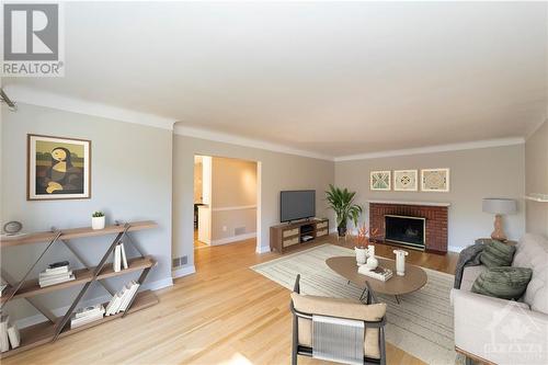 Main Floor Living Room - 564 Highcroft Avenue, Ottawa, ON - Indoor Photo Showing Living Room With Fireplace