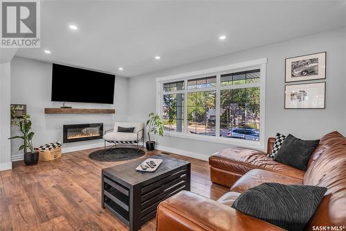 150 Batoche Crescent, Saskatoon, SK - Indoor Photo Showing Living Room With Fireplace