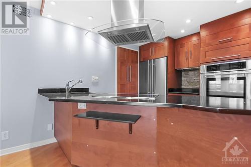 2019 Carling Avenue Unit#702, Ottawa, ON - Indoor Photo Showing Kitchen With Double Sink