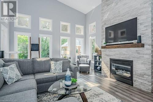 5776 7Th Line, Eramosa, ON - Indoor Photo Showing Living Room With Fireplace