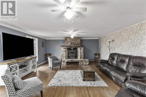 8450 Highway 17, Bruce Mines, ON - Indoor Photo Showing Living Room With Fireplace