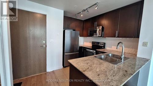 2404 - 3985 Grand Park Drive, Mississauga, ON - Indoor Photo Showing Kitchen With Double Sink With Upgraded Kitchen