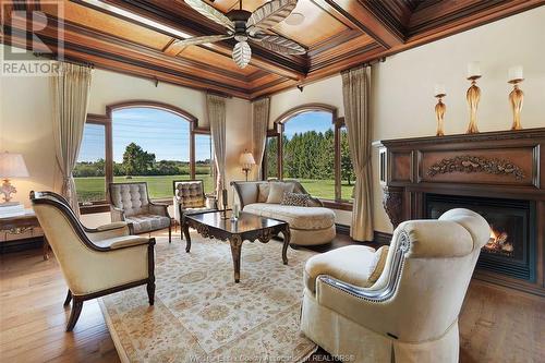 1020 Road 6 East, Kingsville, ON - Indoor Photo Showing Living Room With Fireplace