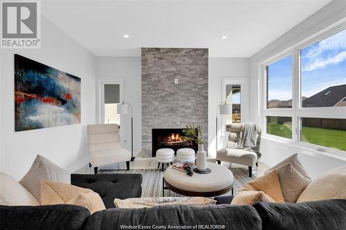 2596 Mayfair, Lasalle, ON - Indoor Photo Showing Living Room With Fireplace