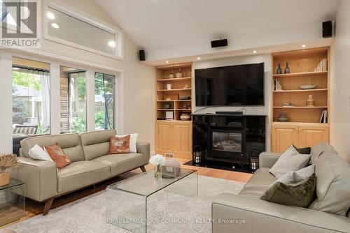 406 The Kingsway, Toronto (Princess-Rosethorn), ON - Indoor Photo Showing Living Room With Fireplace