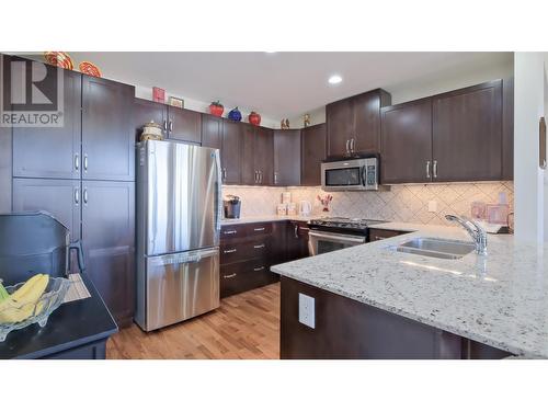 3301 Skaha Lake Road Unit# 801, Penticton, BC - Indoor Photo Showing Kitchen With Double Sink With Upgraded Kitchen