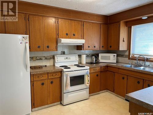 390 Qu'Appelle Street, Tugaske, SK - Indoor Photo Showing Kitchen With Double Sink