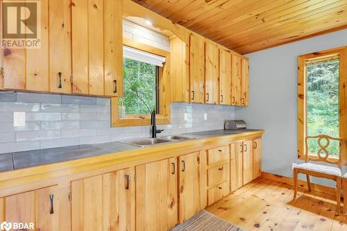 1018A Leisure Lane, Cloyne, ON - Indoor Photo Showing Kitchen With Double Sink